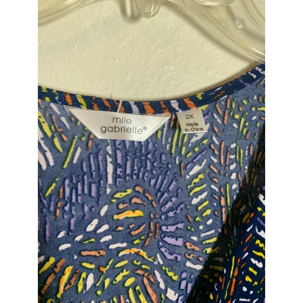 NWT Mlle Gabrielle Dress Business Casual Colorful Blue Office Women Plus Size 2X - Picture 5 of 7